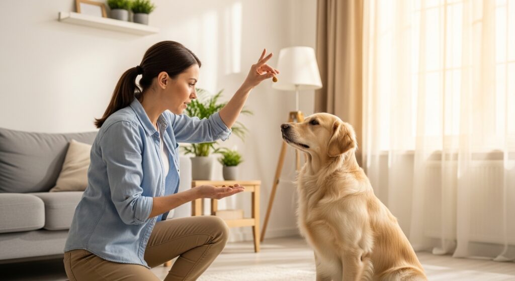 dog owner bonding after training