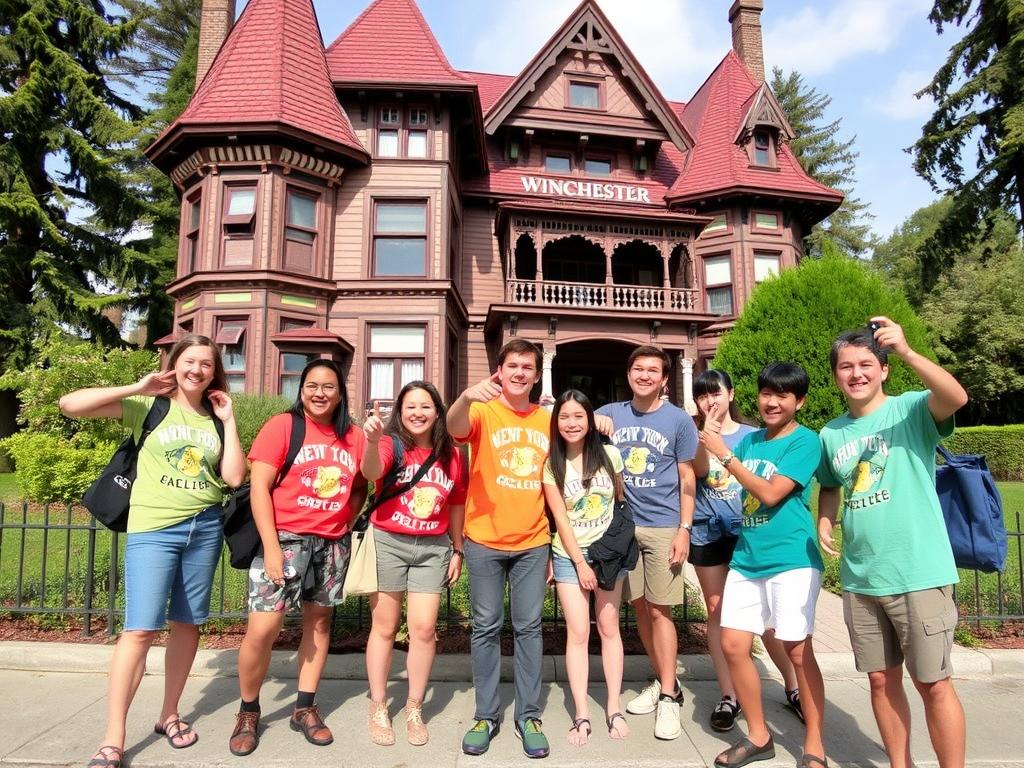 Camp New York alumni at a quirky California landmark
