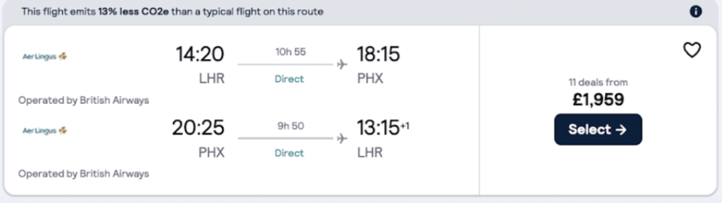 Price screenshot of Skyscanner