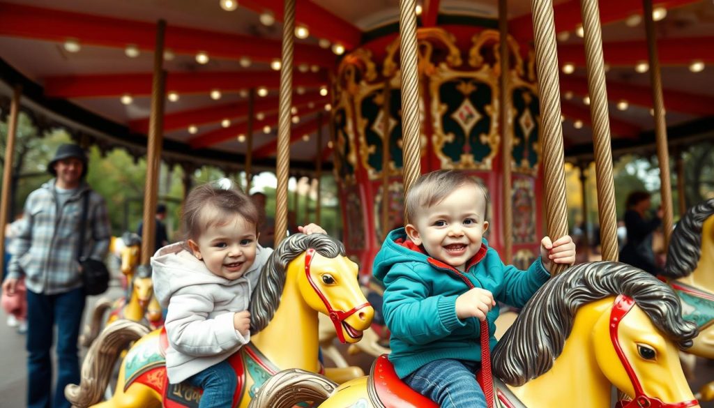 Toddlers enjoying the Central Park Carousel in New York