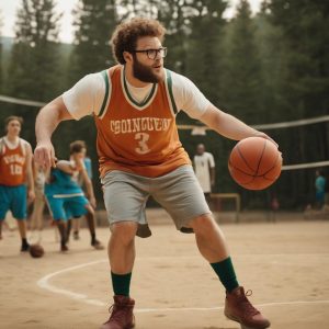 Seth Rogan at Summer Camp playing basketball