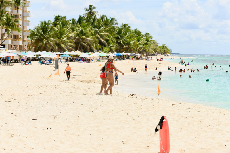 Bathers on Juan Dolio beach.