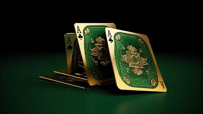 Playing Illustration 3d Rendered Of Black And Gold Casino Cards On A Green Isolated Background Backgrounds | JPG Free Download - Pikbest