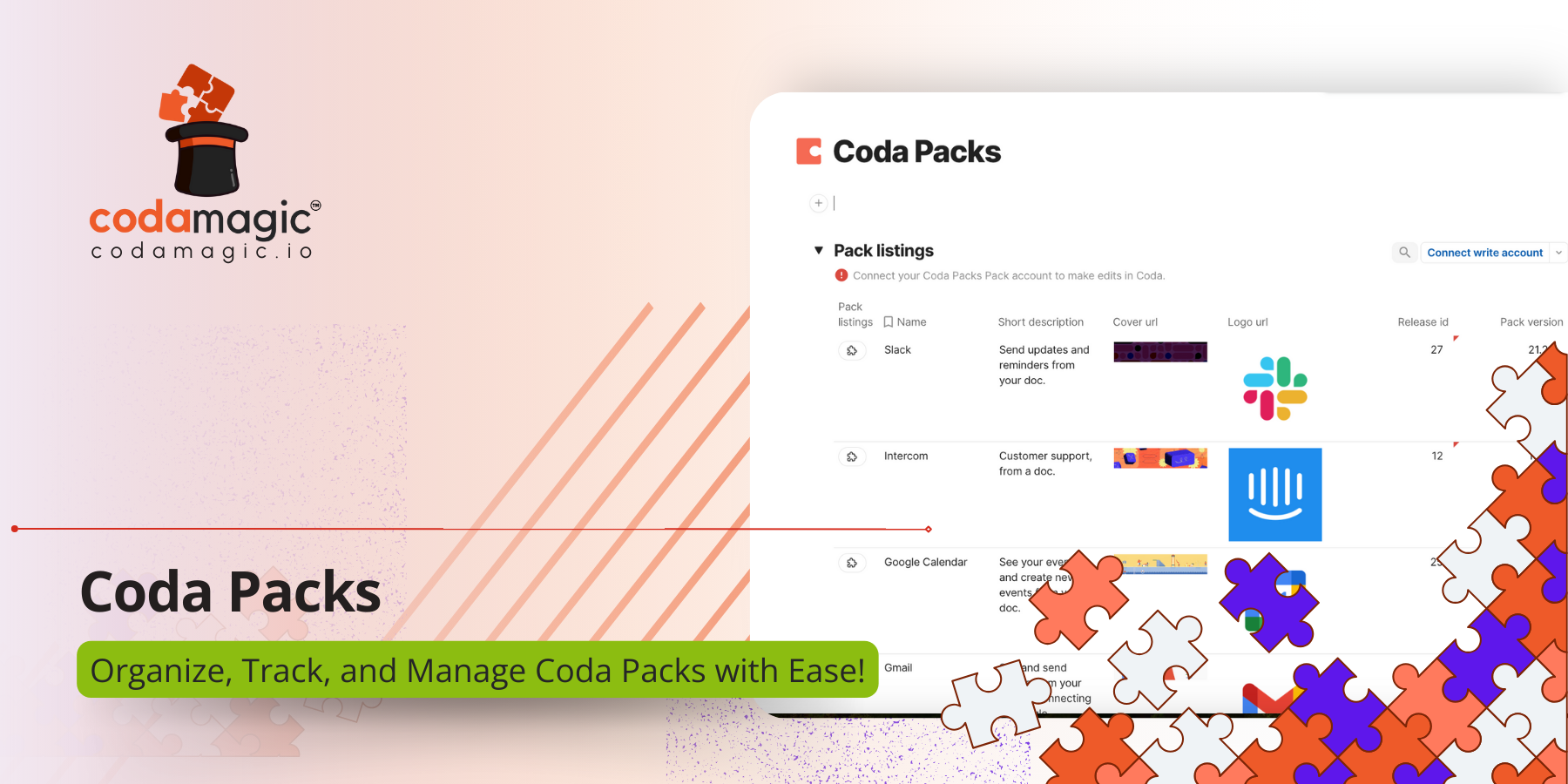 Coda Packs Pack, extend Coda with Coda Packs Coda
